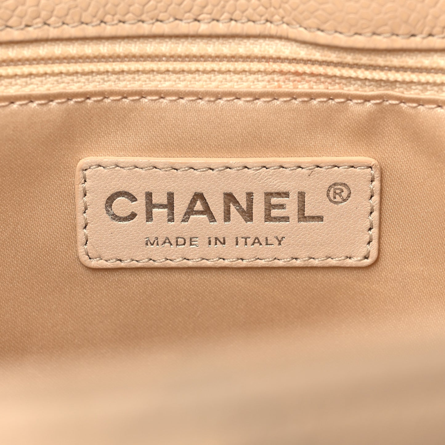 Caviar Quilted Grand Shopping Tote GST Beige Clair