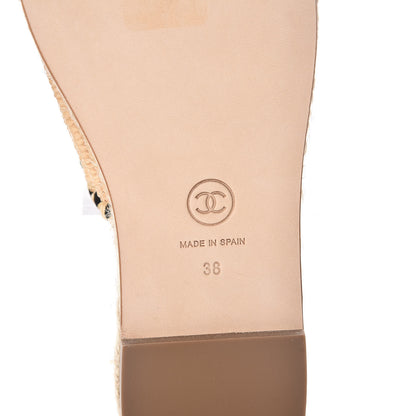 Chanel Suede Grosgrain CC Espadrilles 38 Black 6 of 9