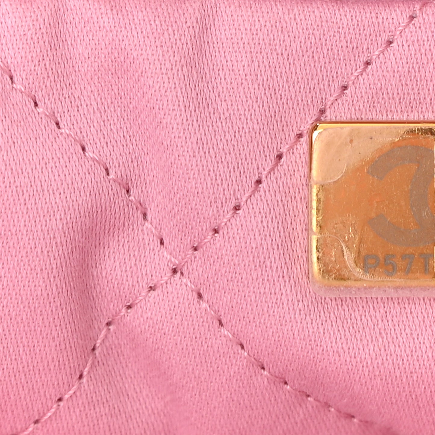 Shiny Calfskin Quilted Chanel 22 Drawstring Bag Pink