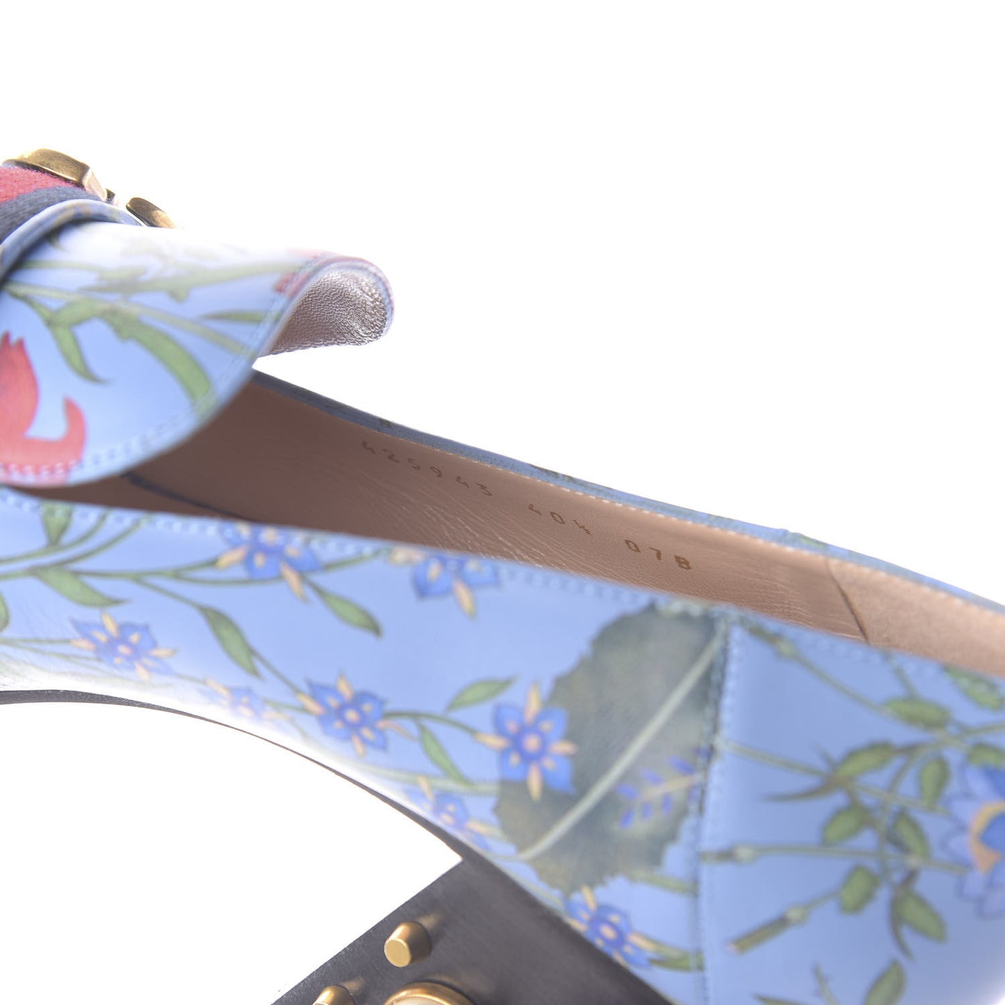 Apollo Calfskin Web Pearl New Flora Peyton 75mm Loafer Pumps 40.5 Azure