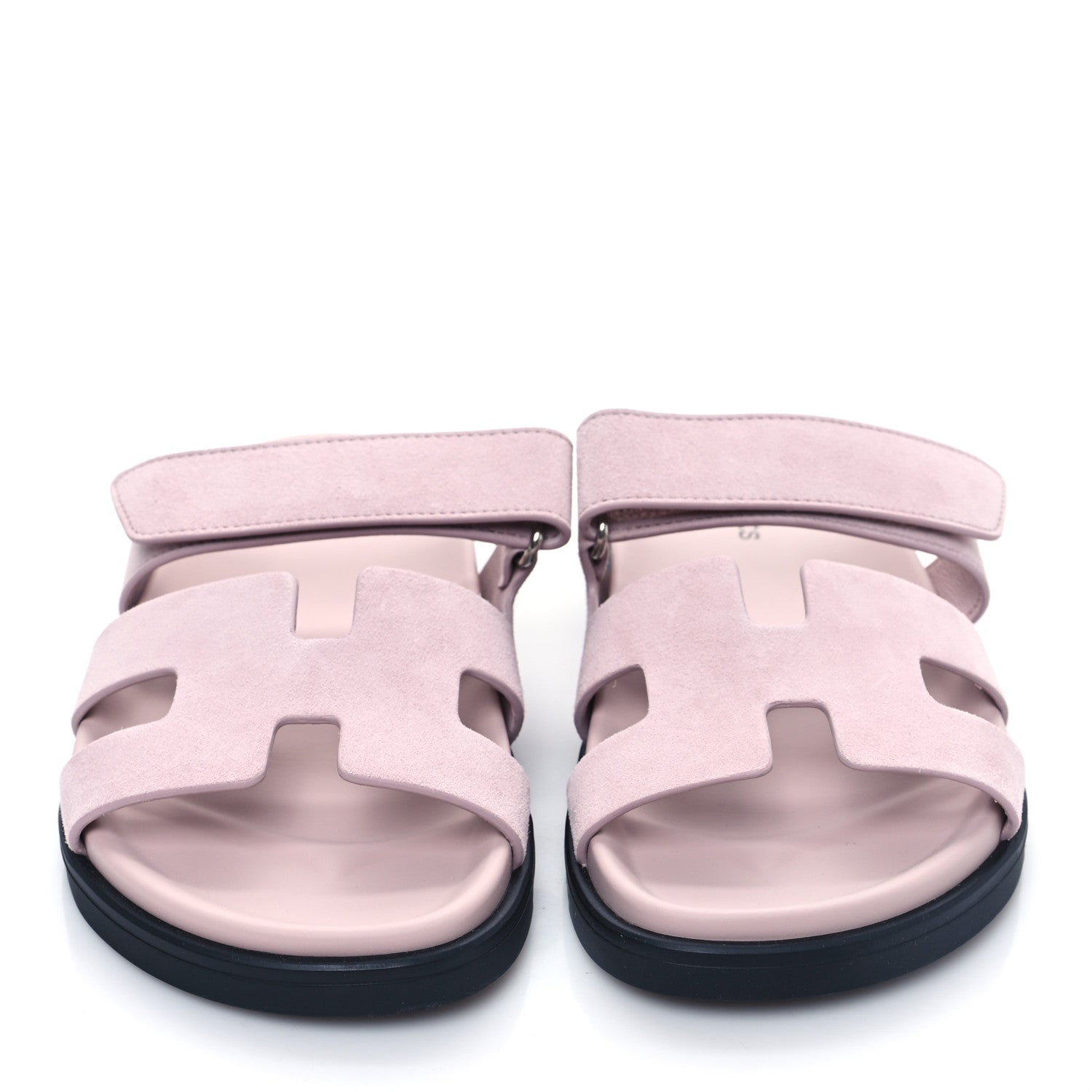 Hermes Suede Goatskin Womens Chypre Sandals 36 Rose Porcelaine 2 of 8
