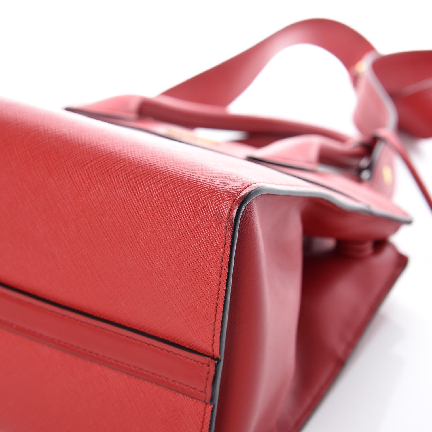 Prada Saffiano City Calfskin Small Esplanade Tote Rosso 12 of 19