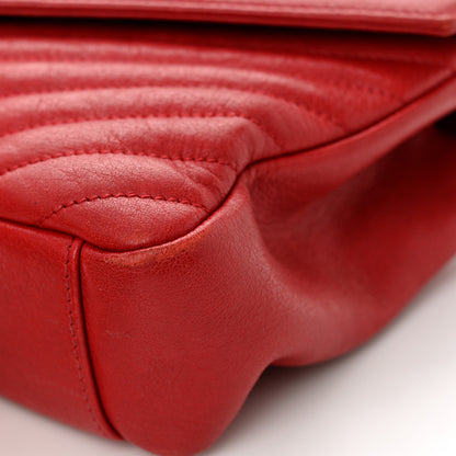 Saint Laurent Sheepskin Matelasse Chevron Monogram Medium College Bag Rouge 12 of 16