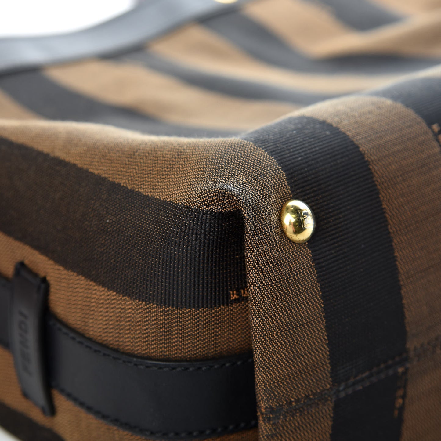 Pequin Cuoio Vegetale Shoulder Tote Tobacco Black Cuoio