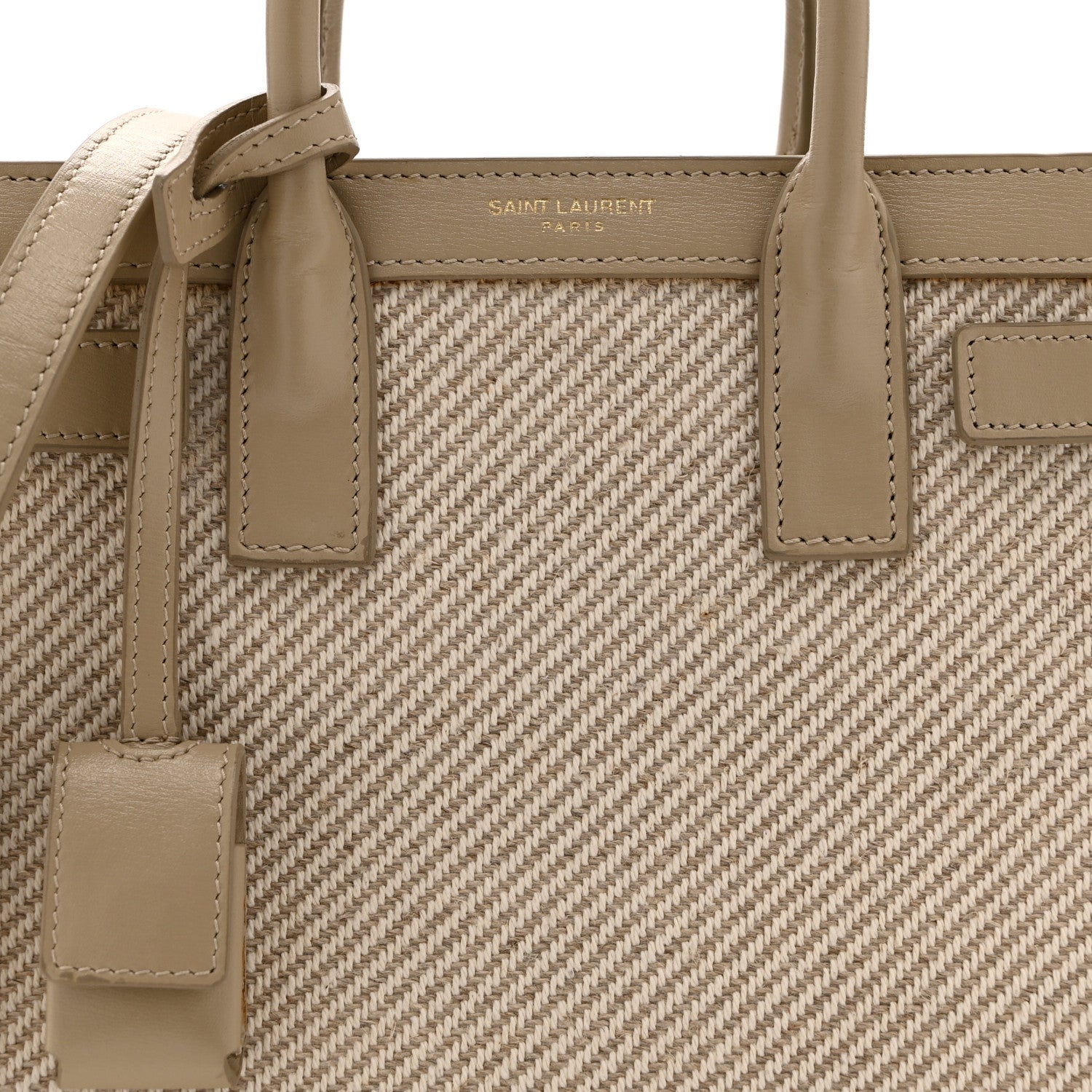 Saint Laurent Smooth Calfskin Canvas Nano Sac de Jour Beige 8 of 10