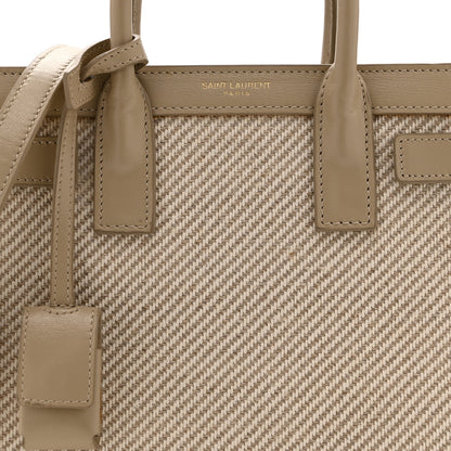 Saint Laurent Smooth Calfskin Canvas Nano Sac de Jour Beige 8 of 10