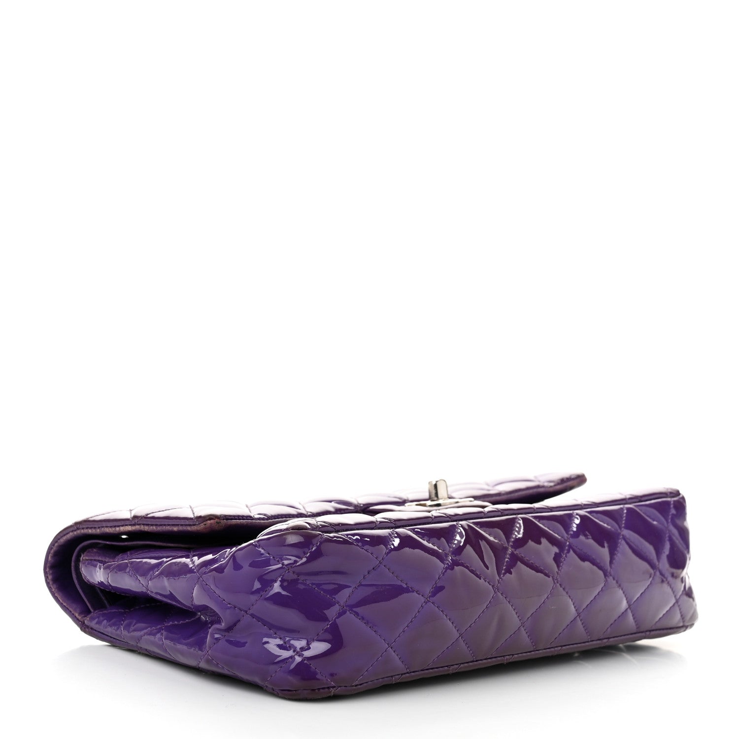 Chanel Patent Calfskin Quilted Medium Double Flap Purple 4 of 14