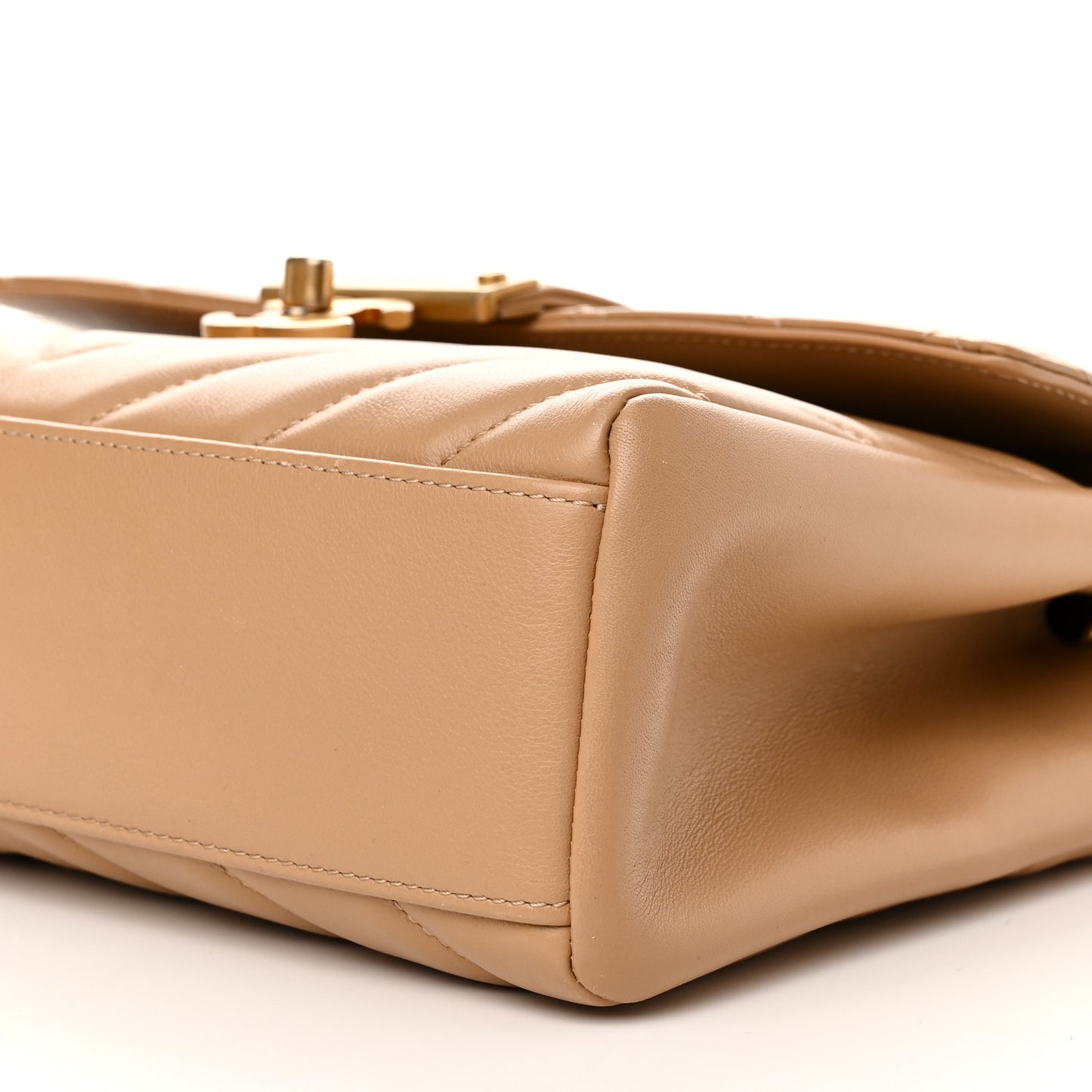 Calfskin Quilted Chevron In The City Bag Beige