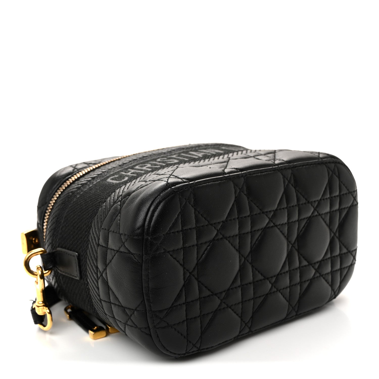 Christian Dior Lambskin Cannage Small Diortravel Vanity Case Black 4 of 13
