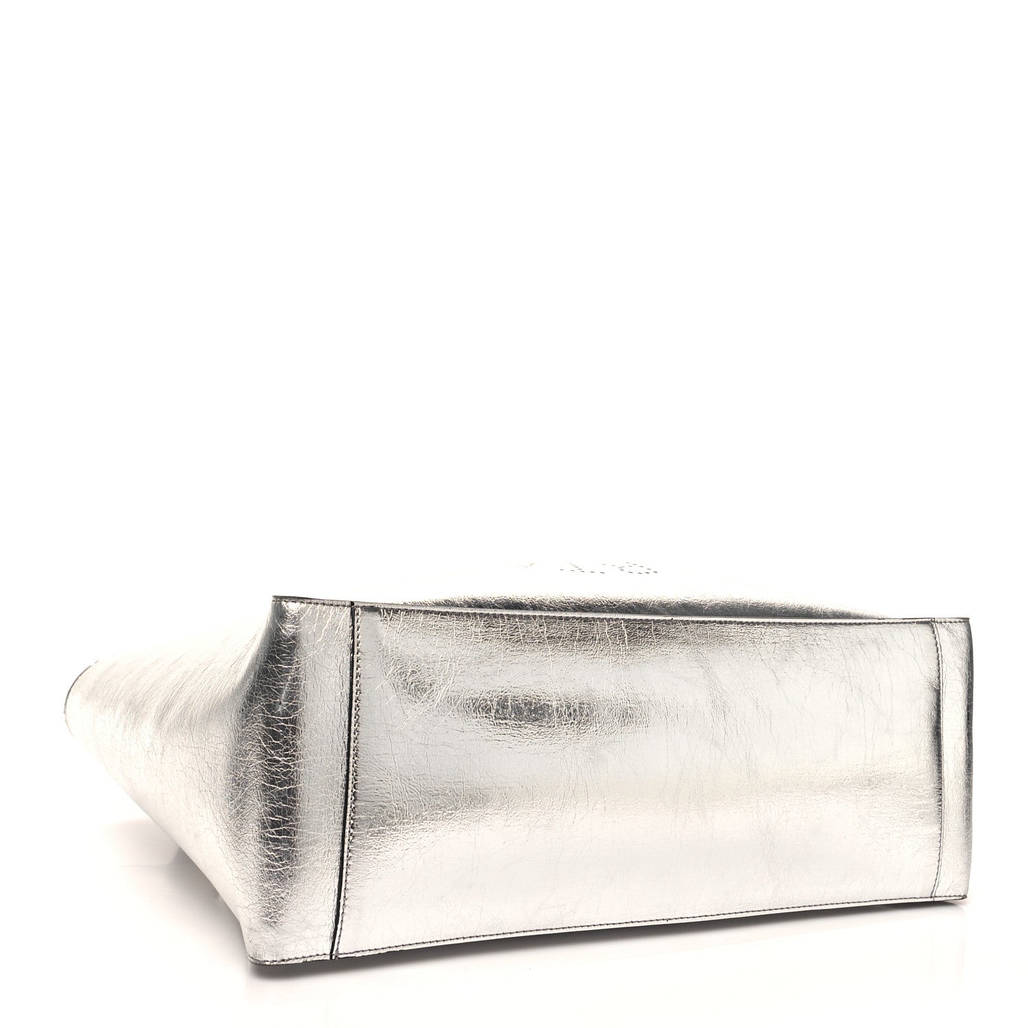 Stella McCartney Metallic Eco Alter Nappa East West Perforated Tote Silver 5 of 12