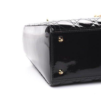 Christian Dior Patent Cannage Medium Lady Dior Black 7 of 9