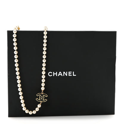 Chanel Pearl Beaded Resin CC Long Necklace Black Gold 7 of 7