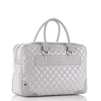 Chanel Vinyl Calfskin Viaggio Travel Bag Light Grey 2 of 11