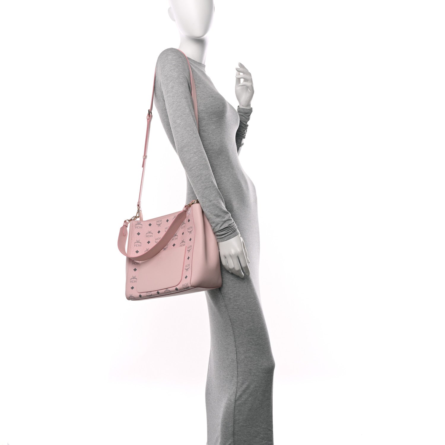 MCM Visetos Medium Aren Hobo Powder Pink 2 of 10