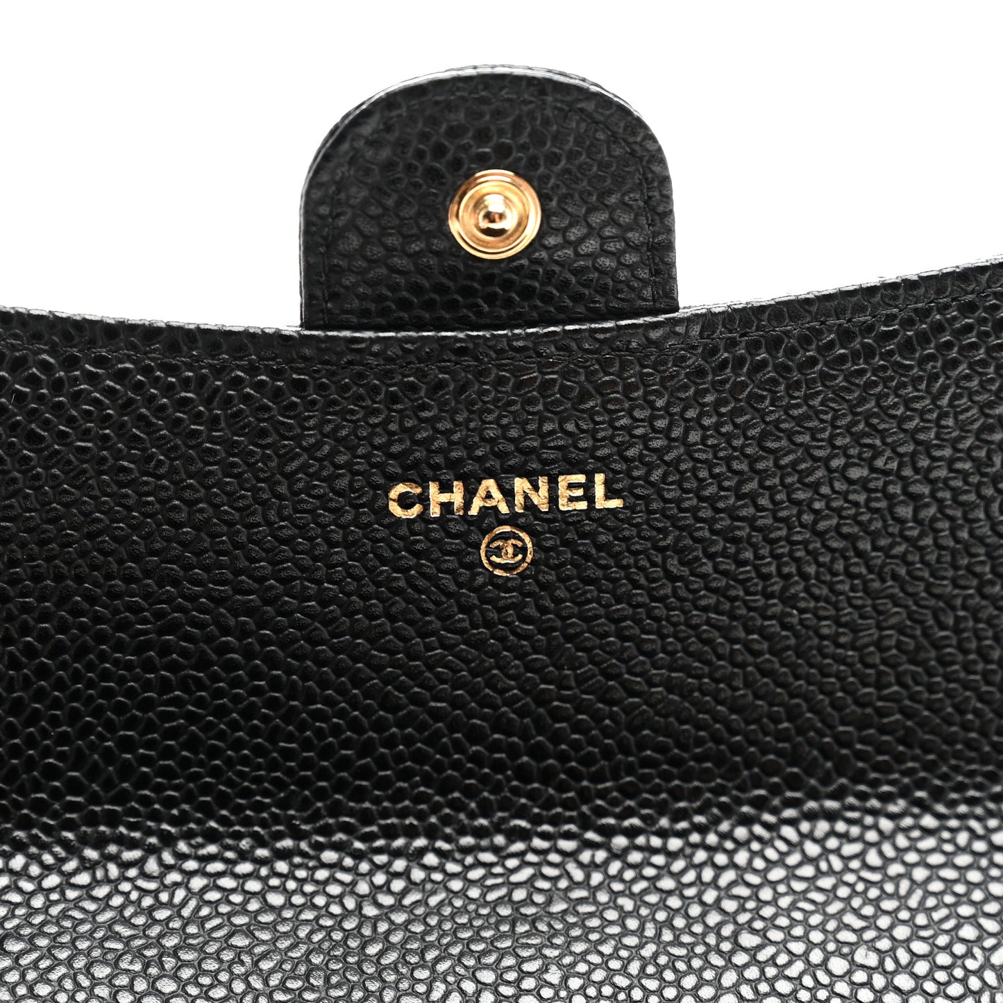 Caviar Quilted Large Gusset Flap Wallet Black