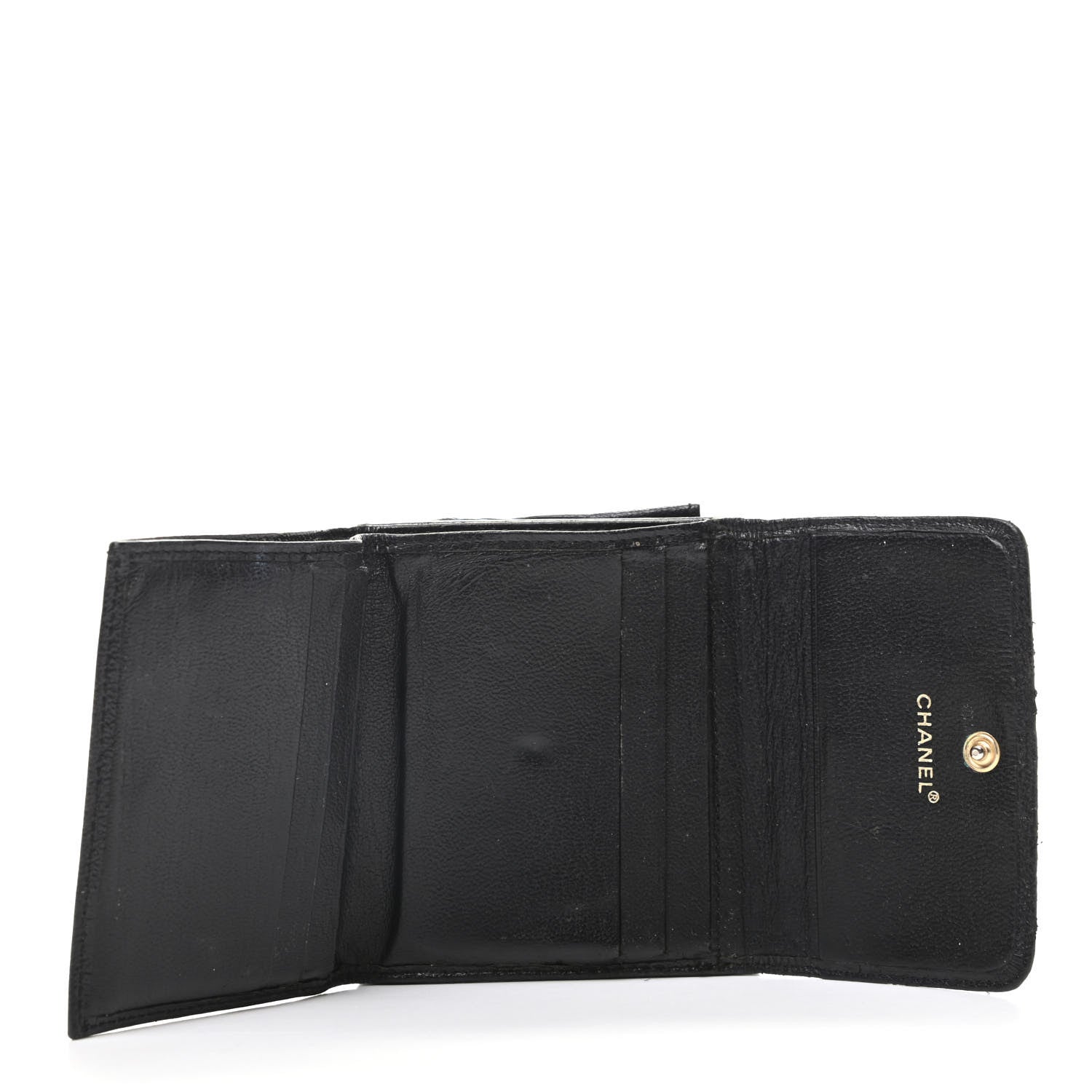 Chanel Goatskin Compact Double Sided Wallet Black 6 of 12