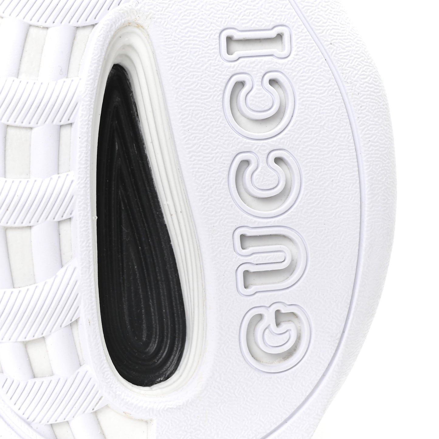 Technical Knit Fabric Suede Calfskin Mens Gucci Run Sneakers 11.5 Black White