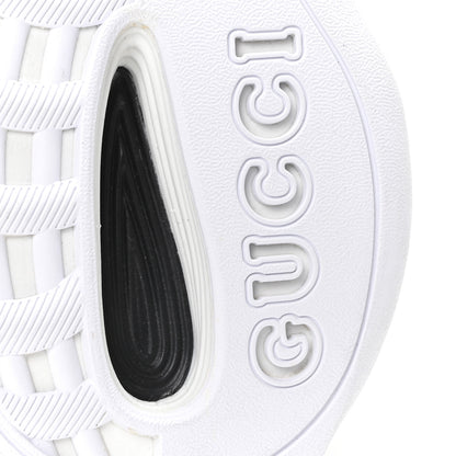 Gucci Technical Knit Fabric Suede Calfskin Mens Gucci Run Sneakers 11.5 Black White 7 of 9