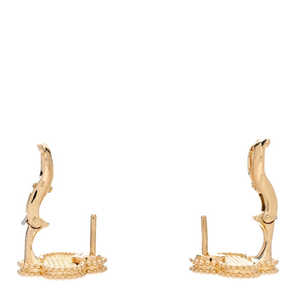 Van Cleef & Arpels 18K Yellow Gold Vintage Alhambra Earrings 3 of 6
