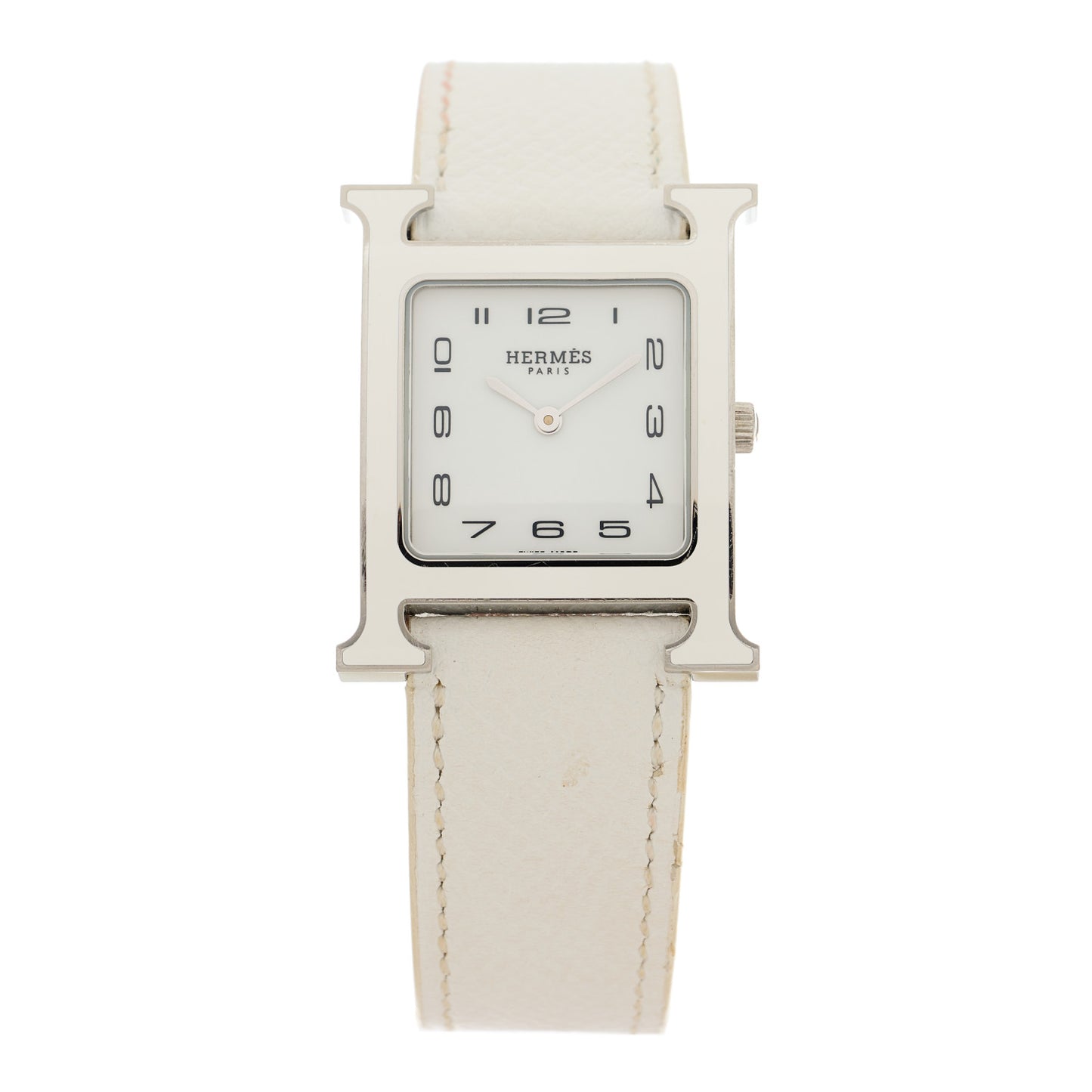 Stainless Steel Epsom Lacquer 26mm Heure H Hour Quartz Watch Blanc