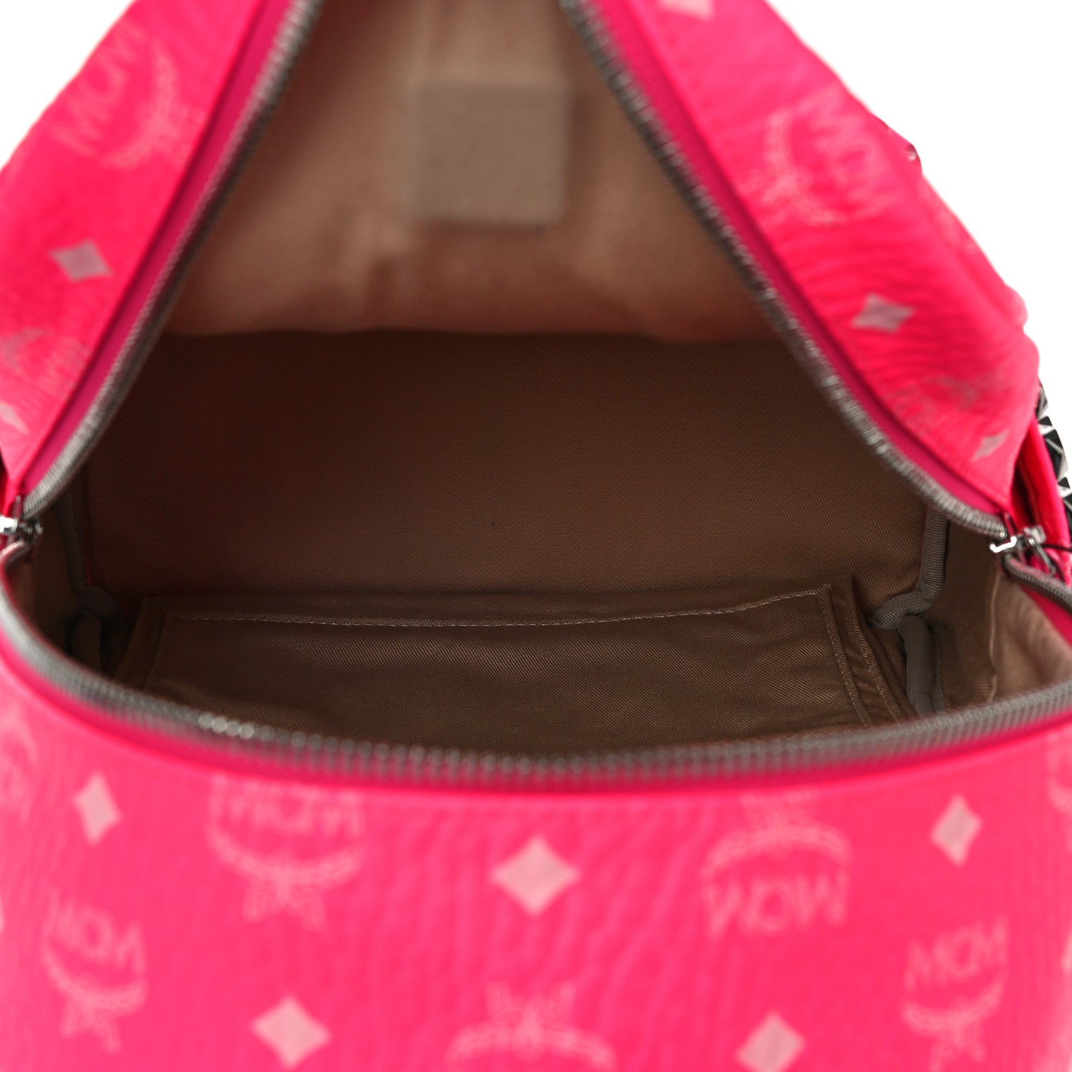 MCM Visetos Small Side Stud Stark Backpack Neon Pink 4 of 9