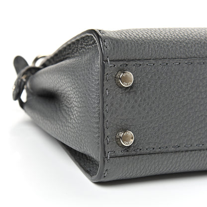 Fendi Cuoio Romano Selleria Bi-Color Mini Peekaboo Iconic Satchel Asfalto Latte 10 of 12