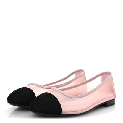Chanel Mesh Grosgrain CC Ballerina Flats 39.5 Pink Black 39.5 Pink Black 4 of 10