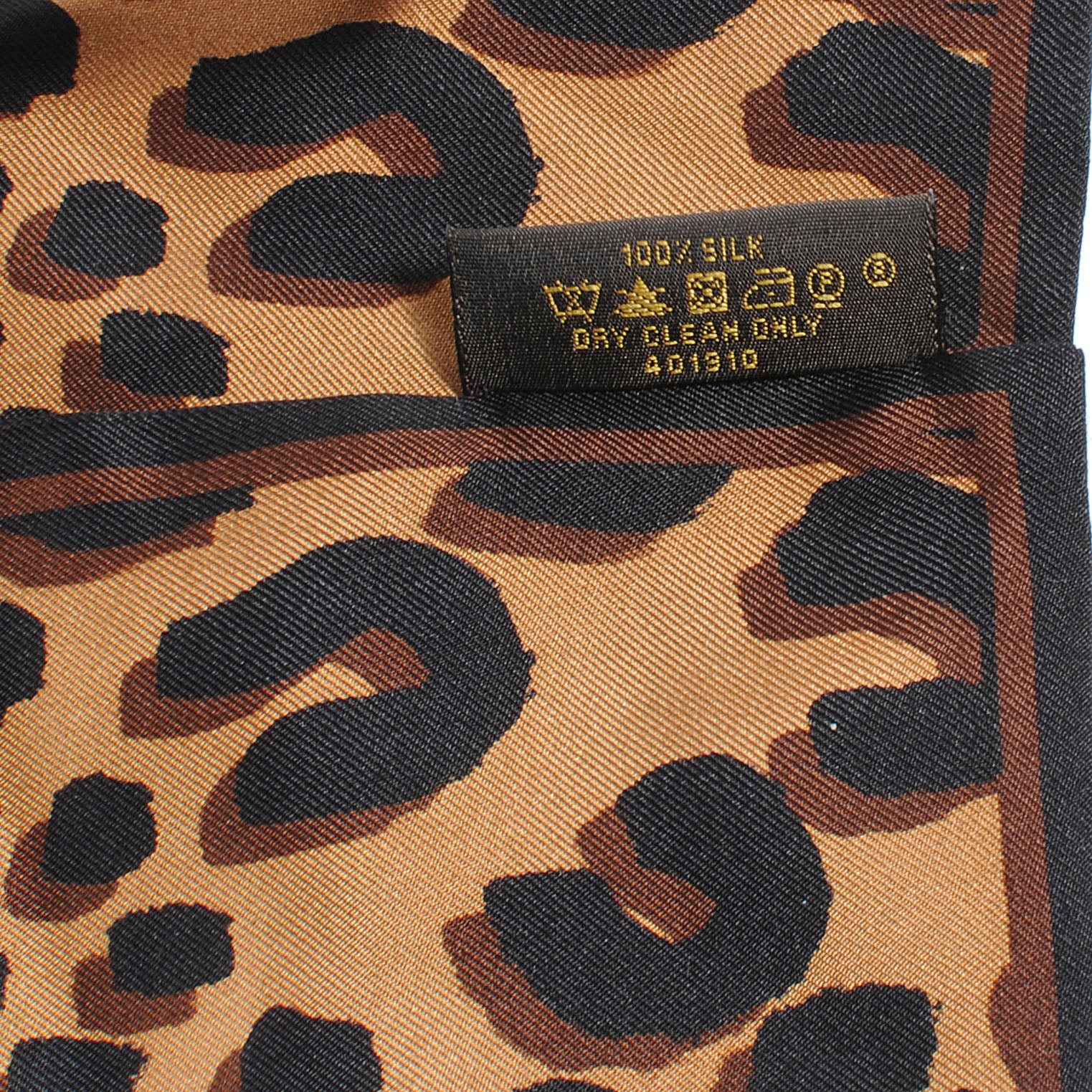 Louis Vuitton Silk Leopard Bandeau Scarf Marron 4 of 4