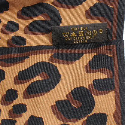 Louis Vuitton Silk Leopard Bandeau Scarf Marron 4 of 4