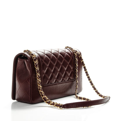 Chanel Sheepskin Quilted Vintage Mademoiselle Flap Dark Red 3 of 8