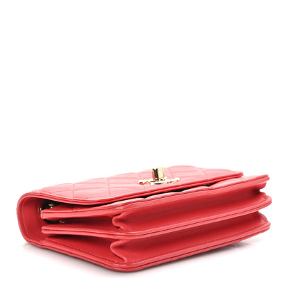 Chanel Lambskin Quilted Mini Trendy CC Wallet On Chain WOC Pink 3 of 9