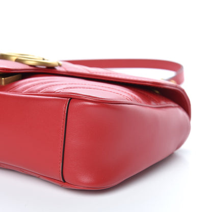 Gucci Calfskin Matelasse Small GG Marmont Shoulder Bag Hibiscus Red 9 of 10