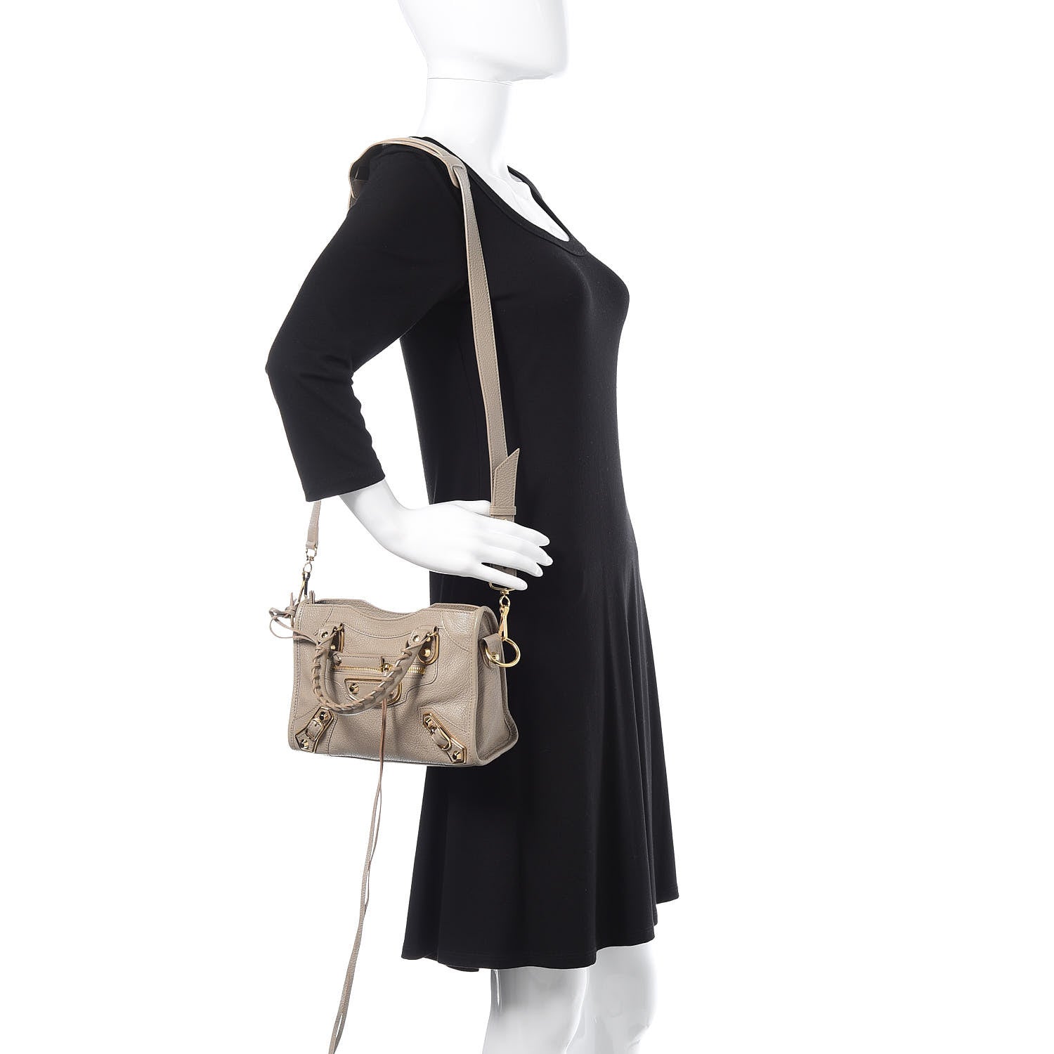 Balenciaga Chevre Gold Metallic Edge Hardware Mini City Beige Dune Argille 2 of 10