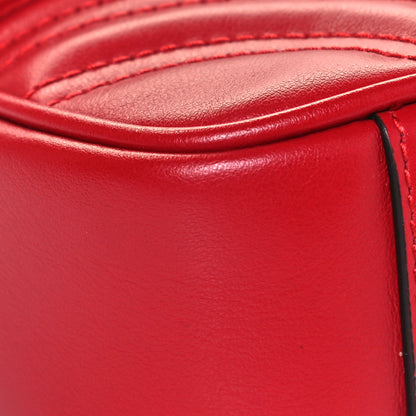 Gucci Calfskin Matelasse Mini GG Marmont Shoulder Bag Hibiscus Red 8 of 13