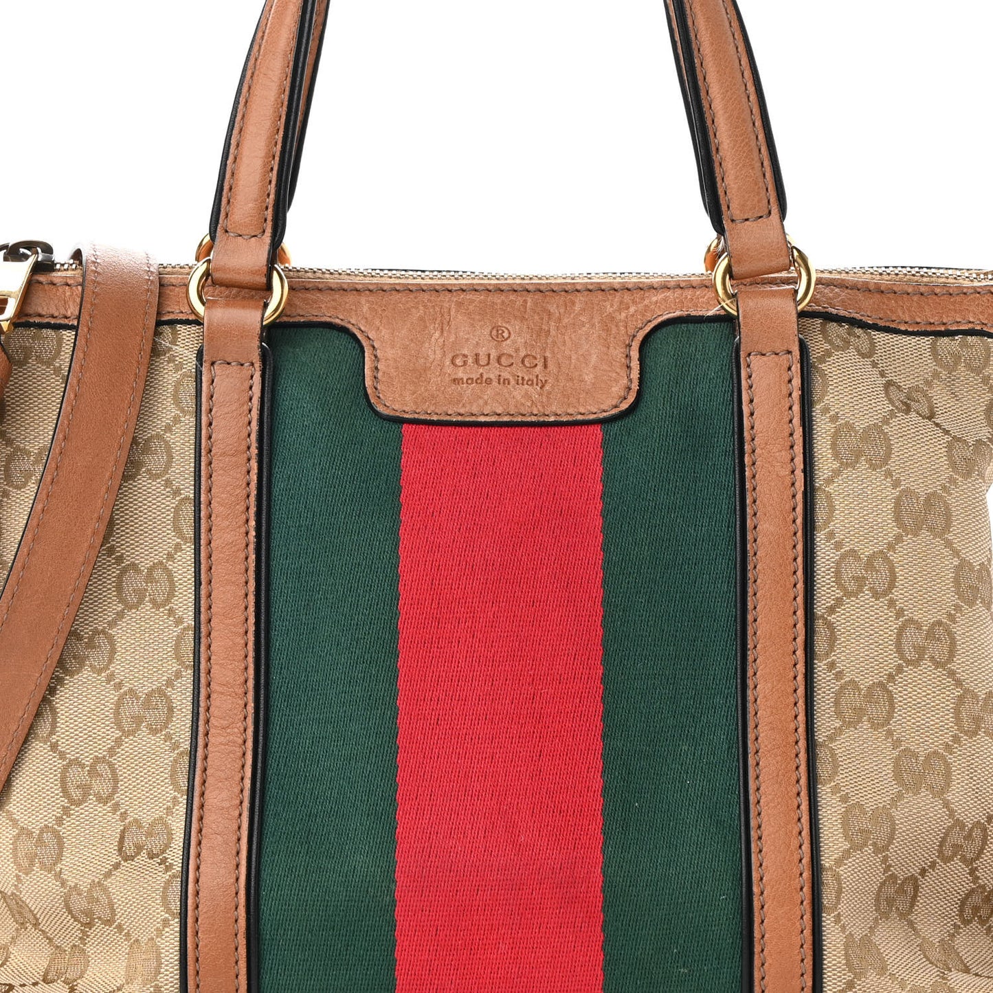 Monogram Web Rania Top Handle Bag Natural