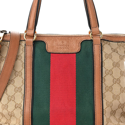Gucci Monogram Web Rania Top Handle Bag Natural 8 of 12