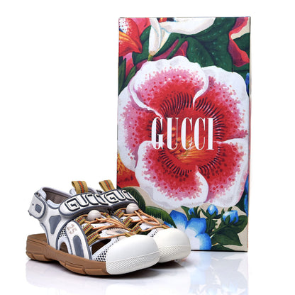 Gucci Mesh Fabric Tinsel Sport Sandals 35.5 White Silver 10 of 10
