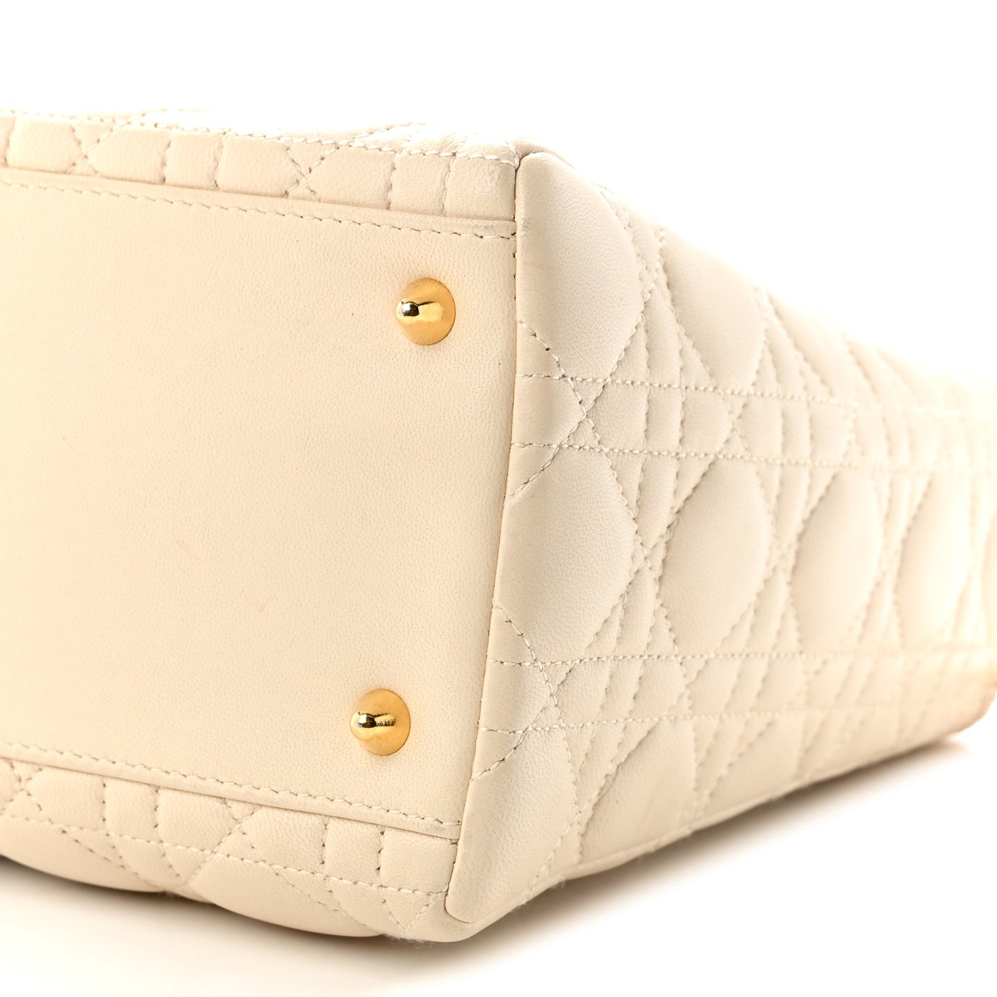 Lambskin Cannage Medium Lady Dior White
