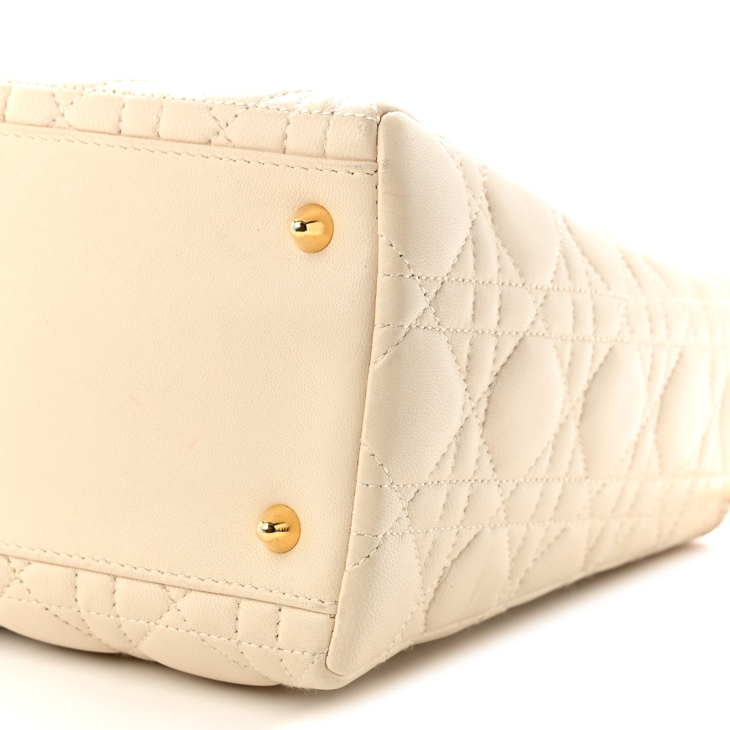 Christian Dior Lambskin Cannage Medium Lady Dior White 10 of 12