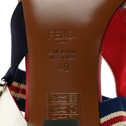 Fendi Technical Mesh FF Colibri 55mm Slingback Pumps 40 Tobacco Moro Zaffiro Ciliegia Rosso 7 of 7
