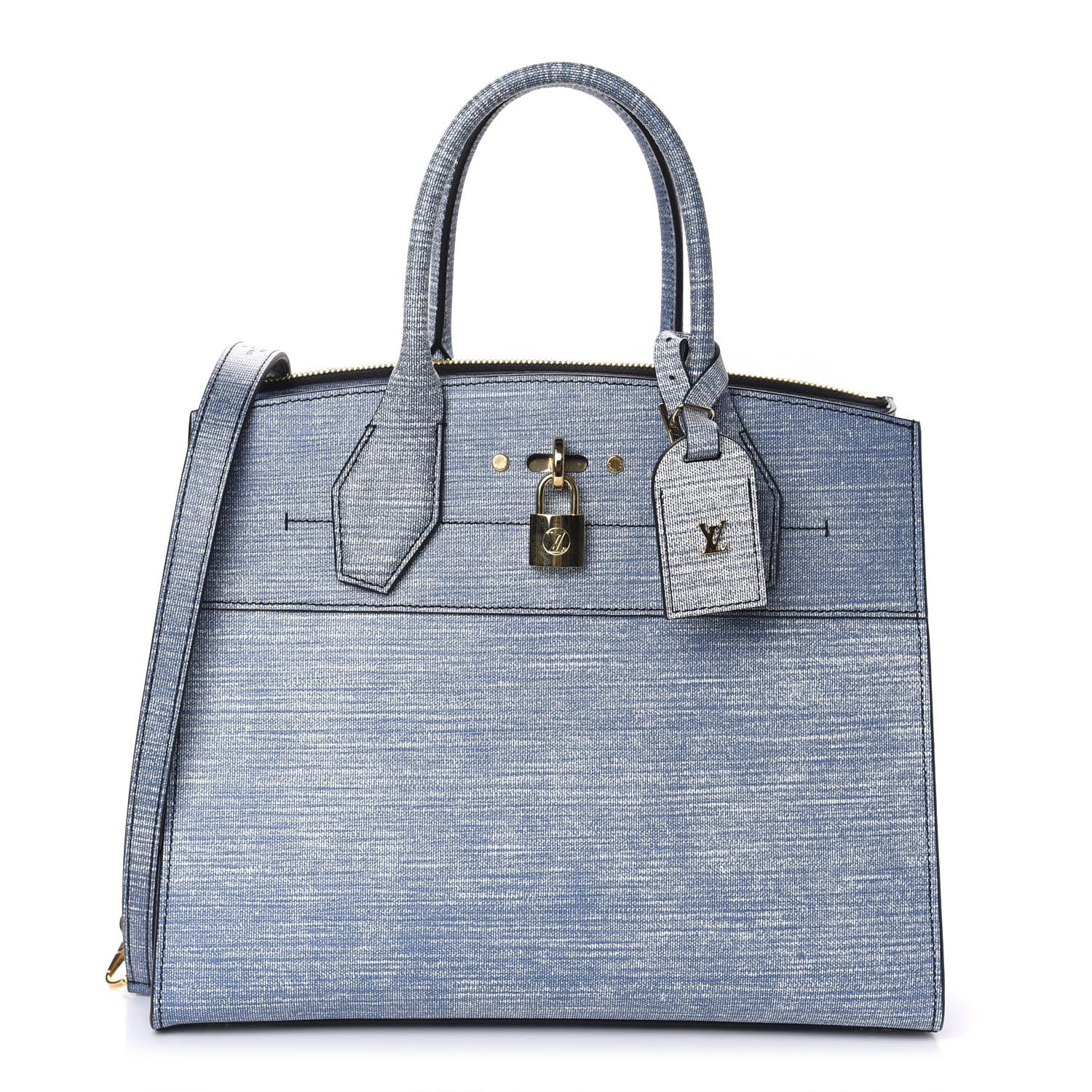 Louis Vuitton Epi City Steamer MM Blue Jean 1 of 9