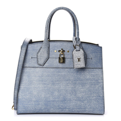 Louis Vuitton Epi City Steamer MM Blue Jean 1 of 9