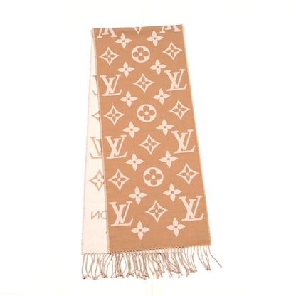 Louis Vuitton Wool Monogram LV Essential Scarf Beige 2 of 3