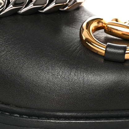 Gucci Flores Calfskin Horsebit Chain Ankle Boots 37 Black 17 of 18