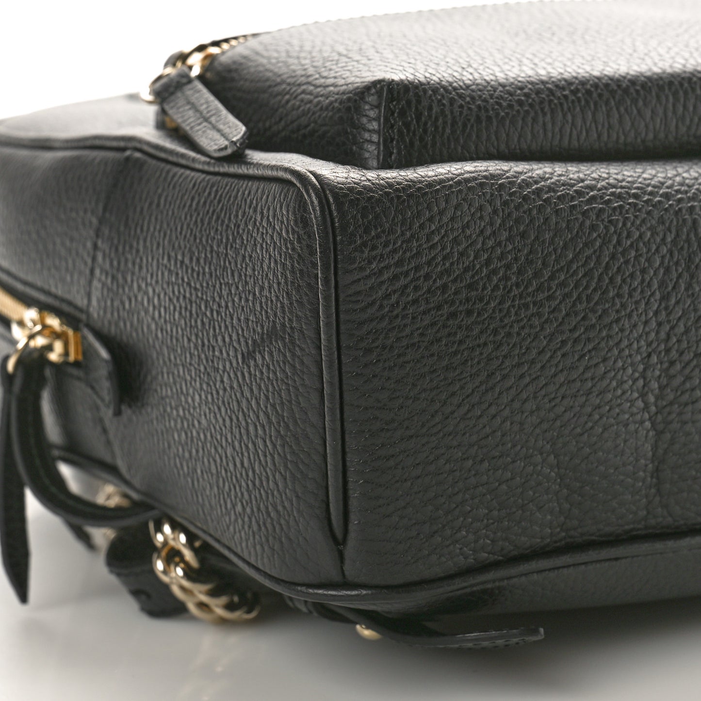 Pebbled Calfskin Soho Chain Backpack Black