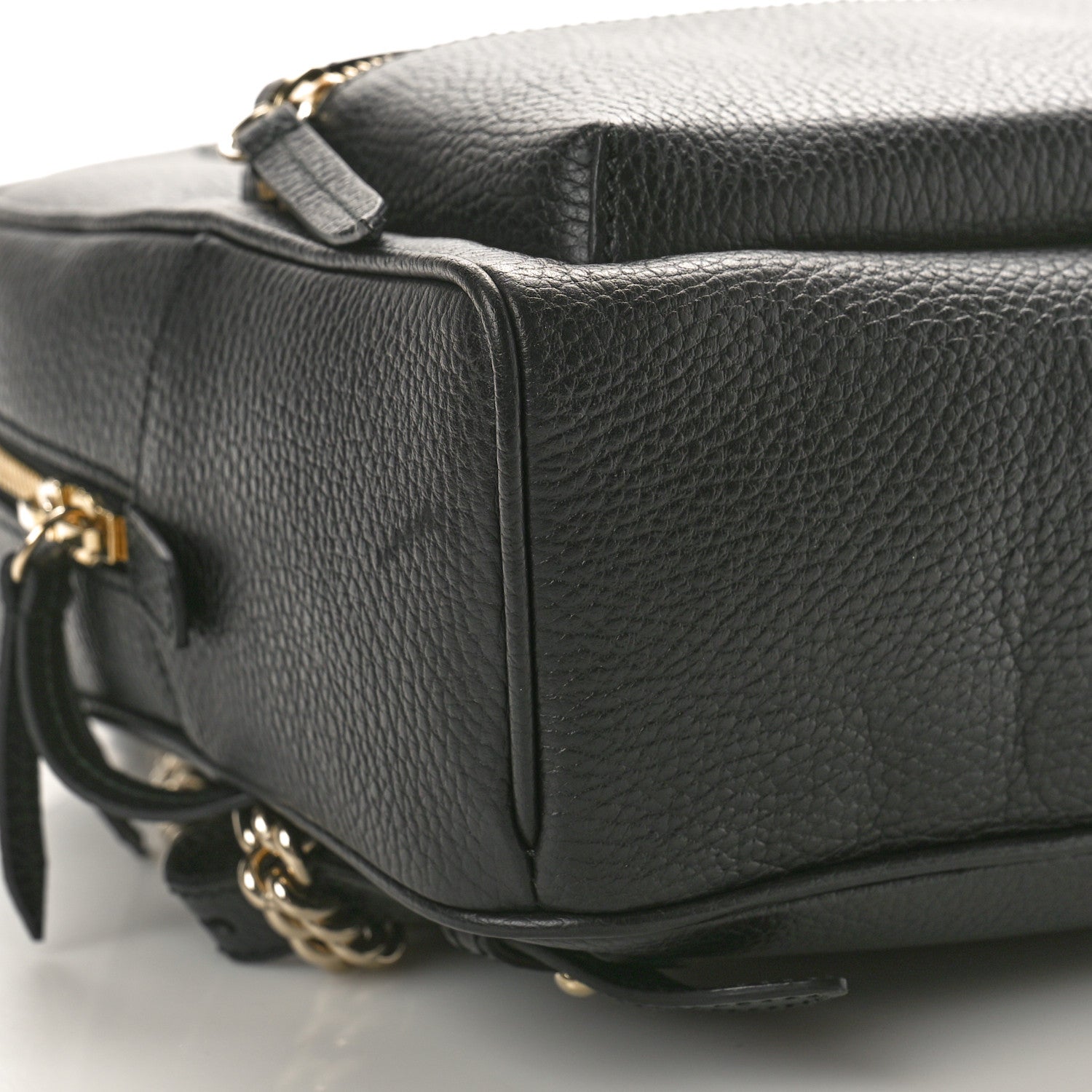 Gucci Pebbled Calfskin Soho Chain Backpack Black 9 of 10