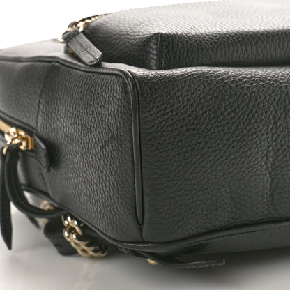 Gucci Pebbled Calfskin Soho Chain Backpack Black 9 of 10