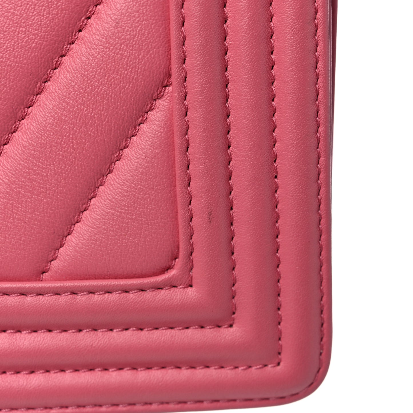 Calfskin Chevron Quilted Medium Boy Flap Pink