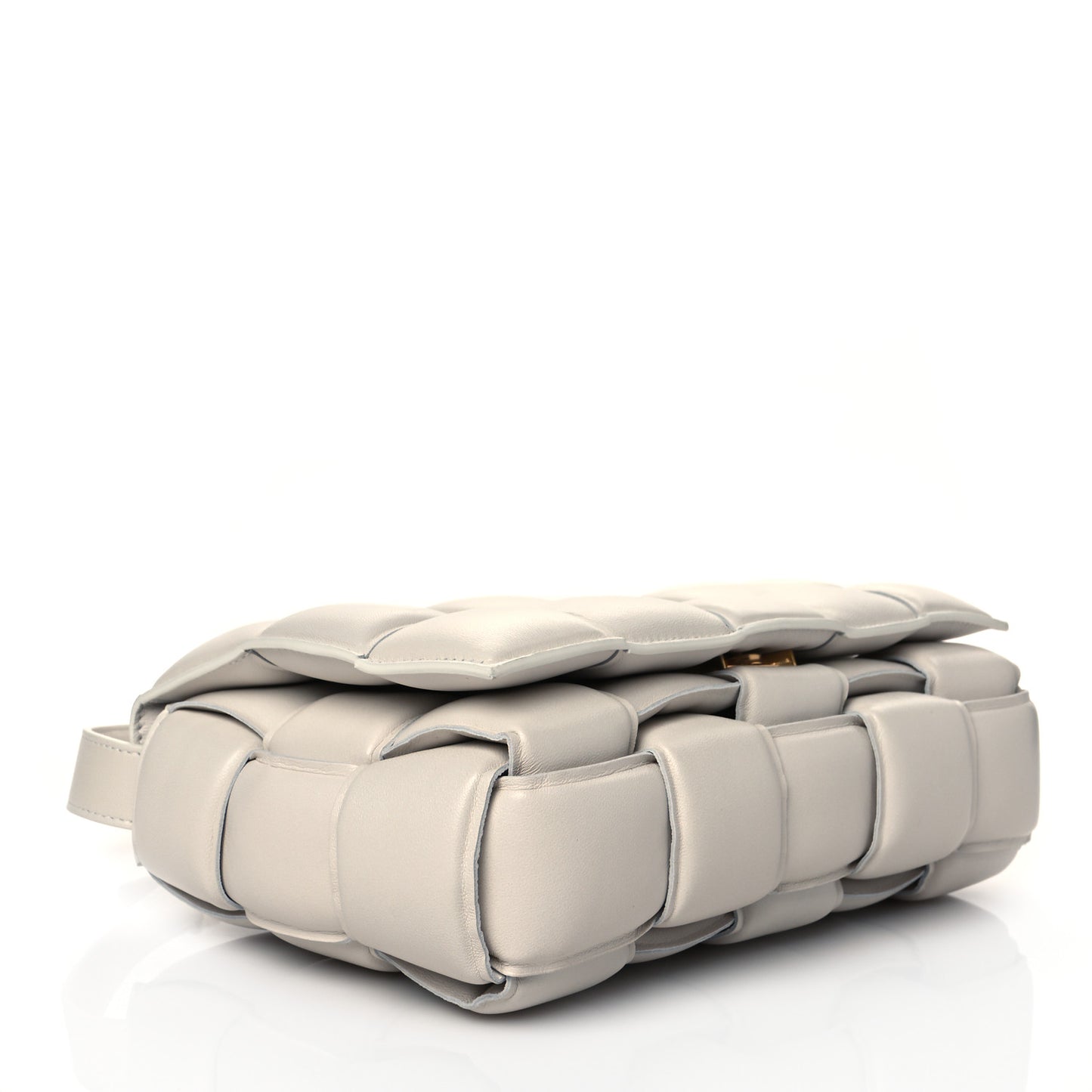 Nappa Maxi Intreccio Padded Cassette Crossbody Bag Chalk