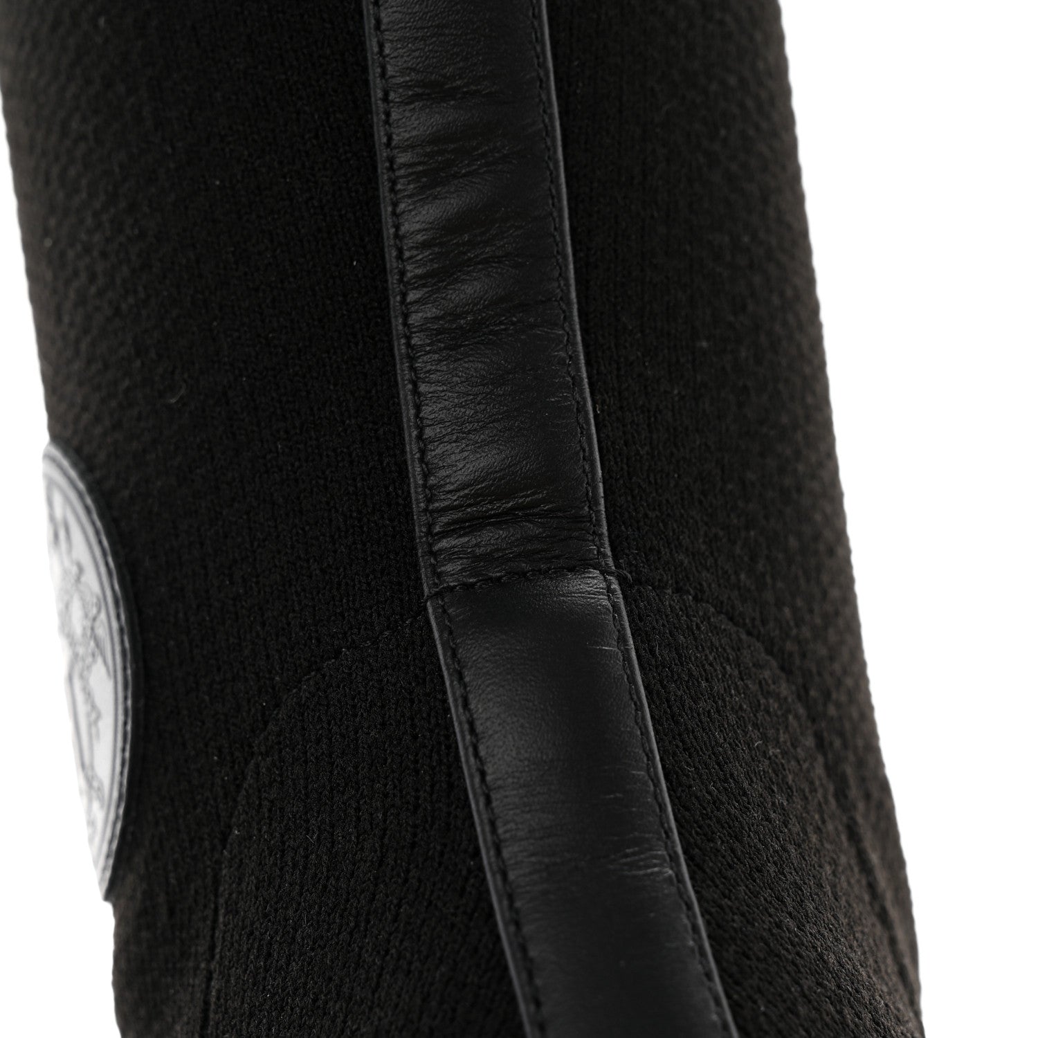 Hermes Knit Calfskin Fontaine 60 Boots 36 Black 12 of 14